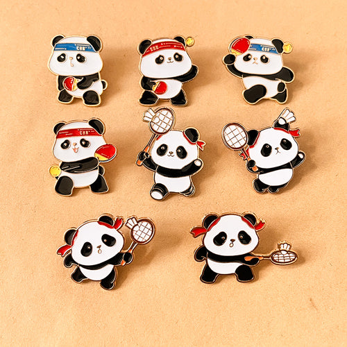 Custom Panda Sports Enamel Pins | Athletics Theme Wholesale