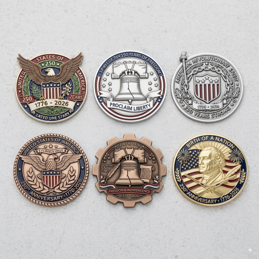 Custom Commemorative Challenge Coins | USA 250 Years Factory