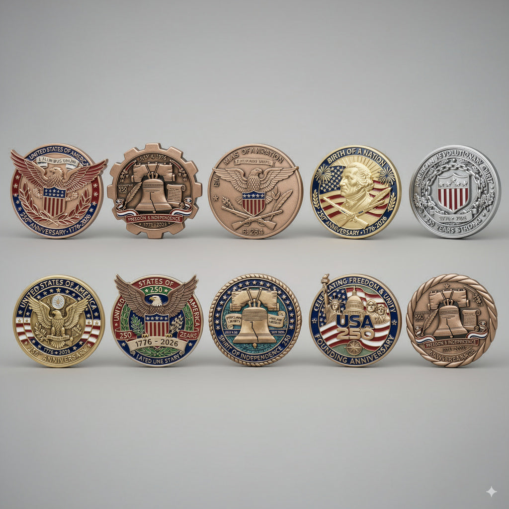 Custom Commemorative Challenge Coins | USA 250 Years Factory