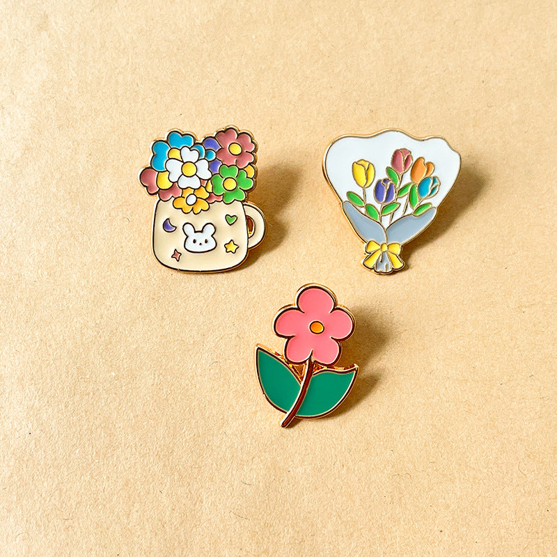 Custom Flower Enamel Pins Bulk