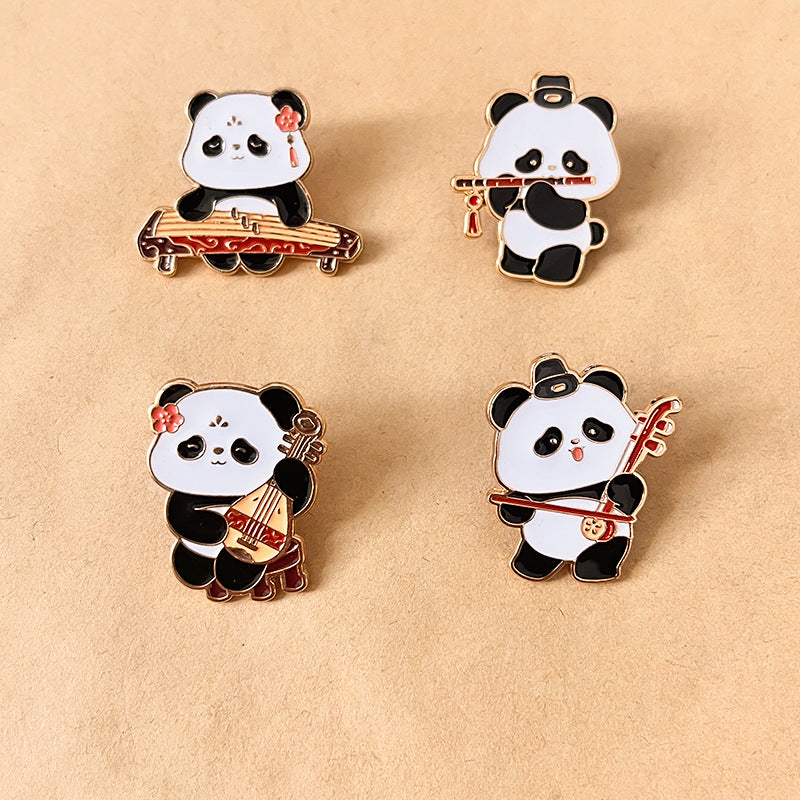 Panda Music Enamel Pins Wholesale & Custom