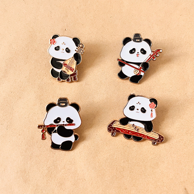 Panda Music Enamel Pins Wholesale & Custom
