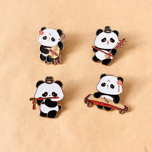 Panda Music Enamel Pins Wholesale & Custom