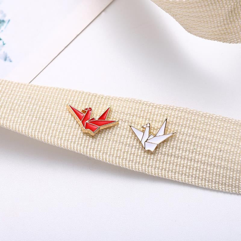 Custom Geometric Crane Enamel Pins