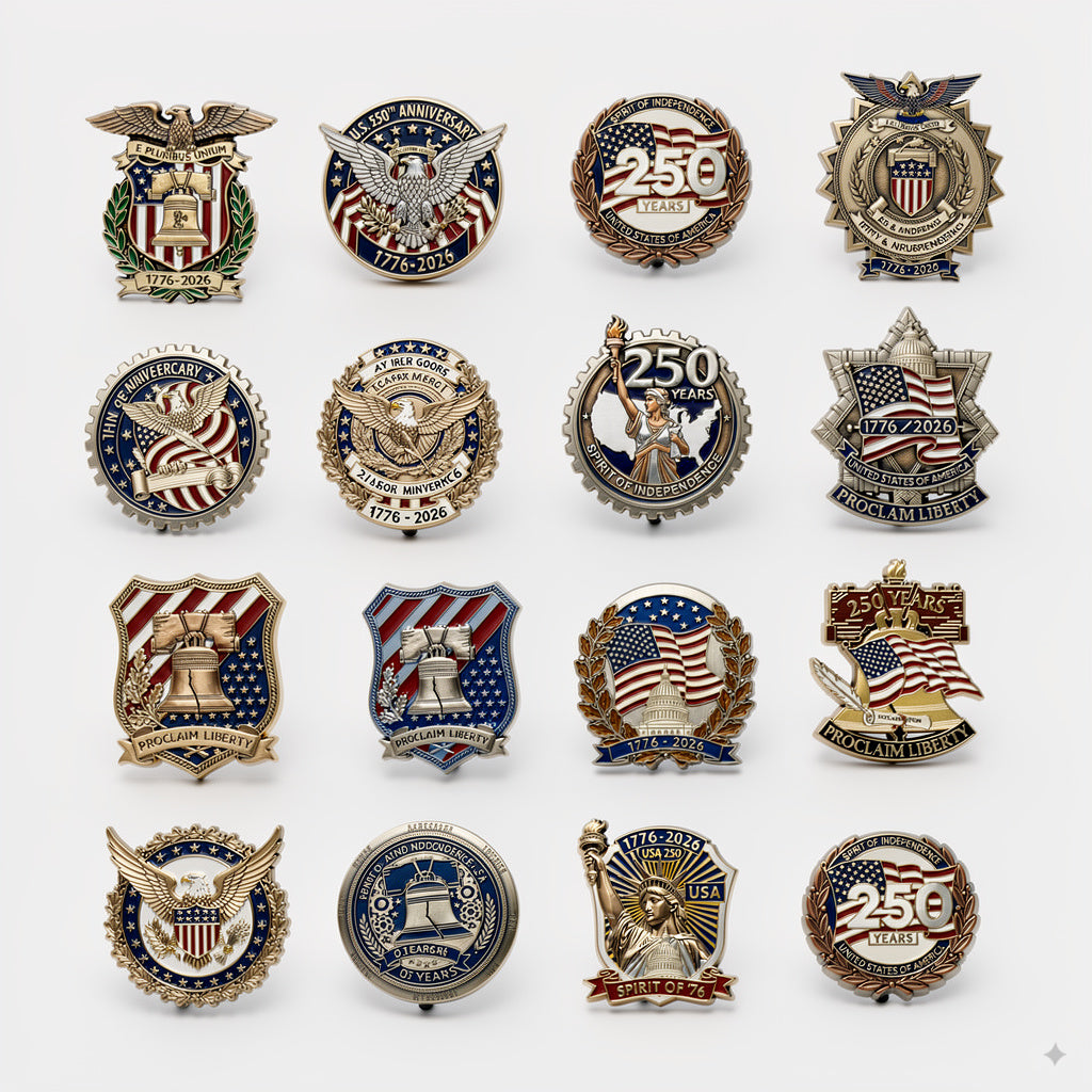 USA 250th Anniversary Pins Wholesale & Custom