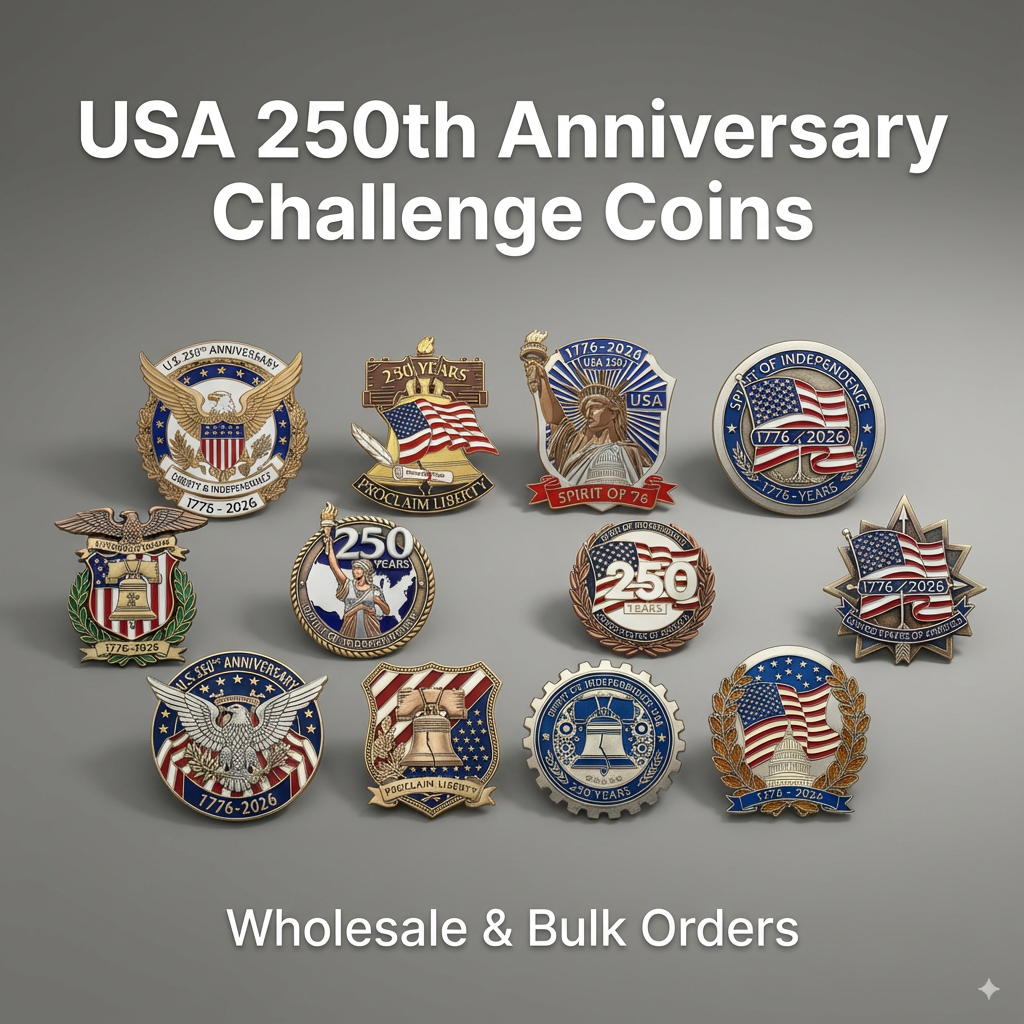 USA 250th Anniversary Pins Wholesale & Custom