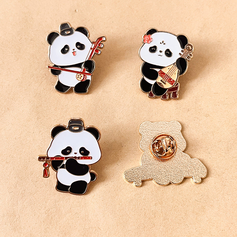 Panda Music Enamel Pins Wholesale & Custom