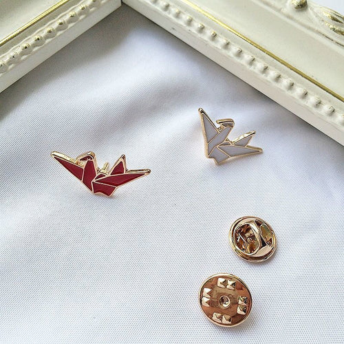 Custom Geometric Crane Enamel Pins