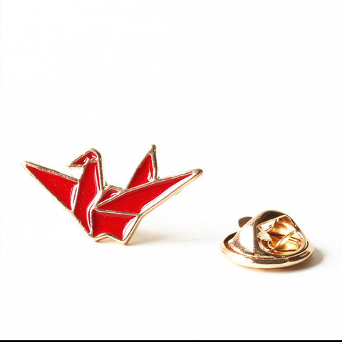 Custom Geometric Crane Enamel Pins